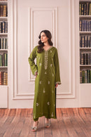 SAPPHIRE-3PC DHANAK EMBROIDERED SHIRT WITH CHIFFON DUPATTA AND TROUSER-BIC-4084