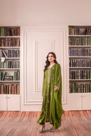SAPPHIRE-3PC DHANAK EMBROIDERED SHIRT WITH CHIFFON DUPATTA AND TROUSER-BIC-4084