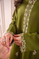 SAPPHIRE-3PC DHANAK EMBROIDERED SHIRT WITH CHIFFON DUPATTA AND TROUSER-BIC-4084
