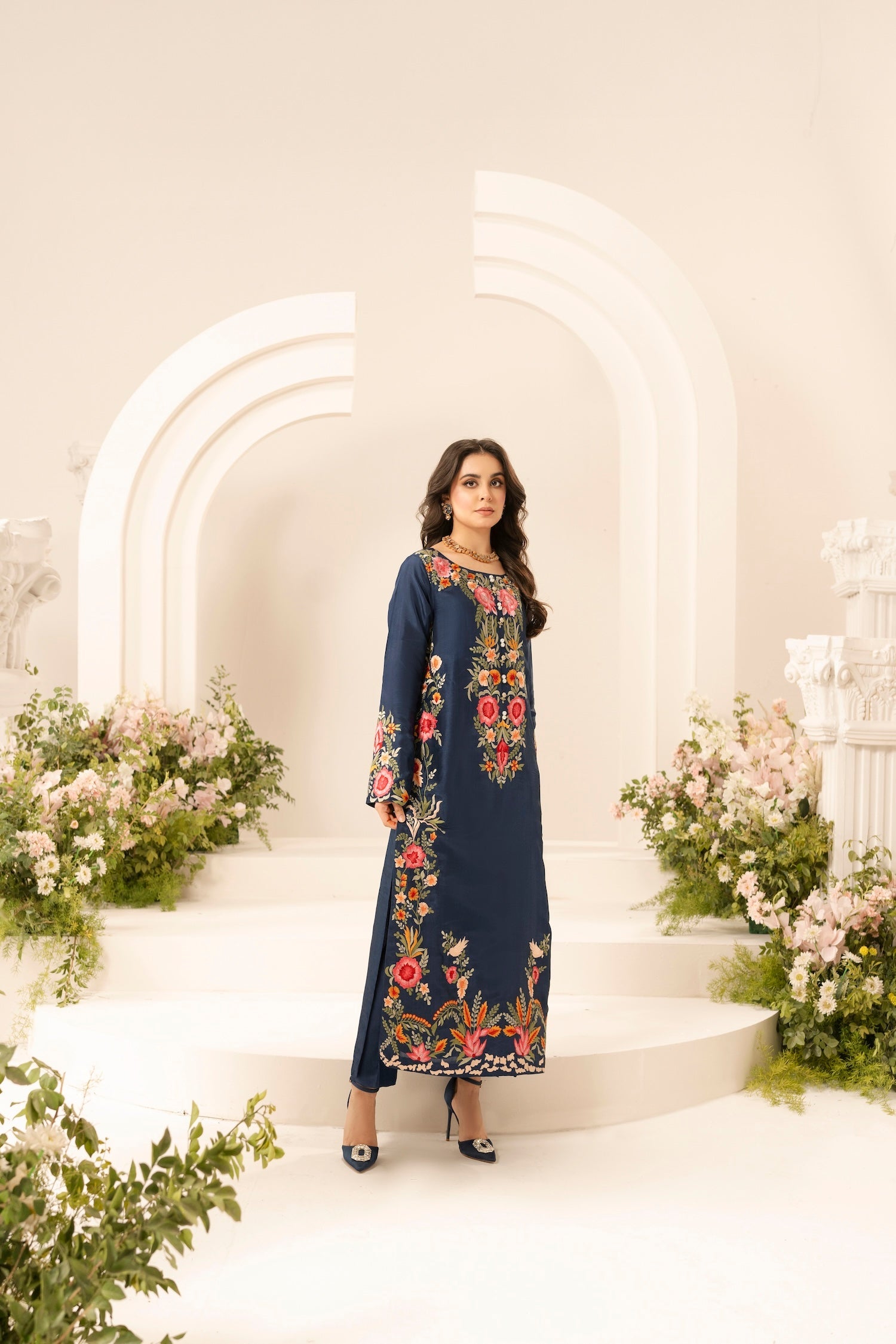 MIRANA-3PC LAWN EMBROIDERED SHIRT WITH CHIFFON TYE & DYE DUPATTA & TROUSER-BIC-3780