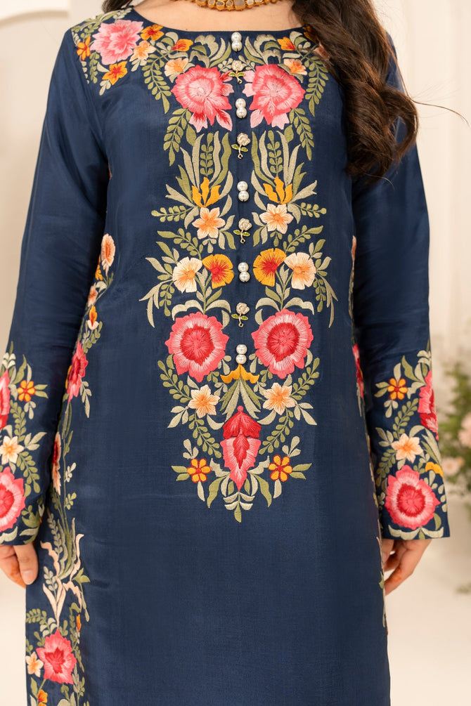 MIRANA-3PC LAWN EMBROIDERED SHIRT WITH CHIFFON TYE & DYE DUPATTA & TROUSER-BIC-4645