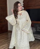 IZNIK-3PC LAWN HEAVY EMBROIDERED SHIRT WITH ORGANZA EMBROIDERED DUPATTA AND TROUSER-BIC-4799