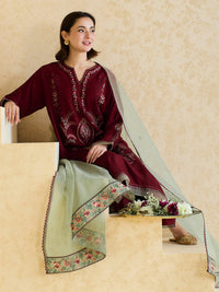 ZARA SHAHJAHAN - 3PC LAWN EMBROIDERED SHIRT WITH ORGANZA EMBROIDERED DUPATTA AND TROUSER -BIC-3827