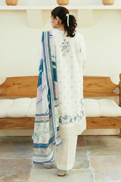 ZAHRA SHAHJAHAN- 3PC DHANAK  EMBROIDERED SHIRT WITH WOOL PRINT SHAWL-BIC-3233