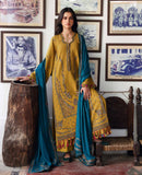 REPUBLIC WOMENSWEAR-3PC DHANAK EMBROIDERED SHIRT WITH DHANAK EMBROIDERED SHAWL AND TROUSER-BIC-5238