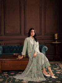 BATIK-3PC DHANAK EMBROIDERED SHIRT WITH COUTRAI PRINTED SHAWL AND TROUSER-BIC-5191