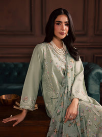 BATIK-3PC DHANAK EMBROIDERED SHIRT WITH COUTRAI PRINTED SHAWL AND TROUSER-BIC-5191
