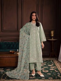 BATIK-3PC DHANAK EMBROIDERED SHIRT WITH COUTRAI PRINTED SHAWL AND TROUSER-BIC-5191