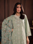 BATIK-3PC DHANAK EMBROIDERED SHIRT WITH COUTRAI PRINTED SHAWL AND TROUSER-BIC-5191