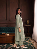 BATIK-3PC DHANAK EMBROIDERED SHIRT WITH COUTRAI PRINTED SHAWL AND TROUSER-BIC-5191