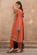 JAZMIN-3PC DHANAK EMBROIDERED SHIRT WITH COURTRAI PRINTED SHAWL AND TROUSER-BIC-4244