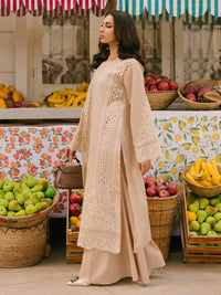 MAHNUR-3PC LAWN CHIKAANKARI EMBROIDERED SHIRT WITH KHADDI NET EMB DUPATTA AND TROUSER -BIC-4703