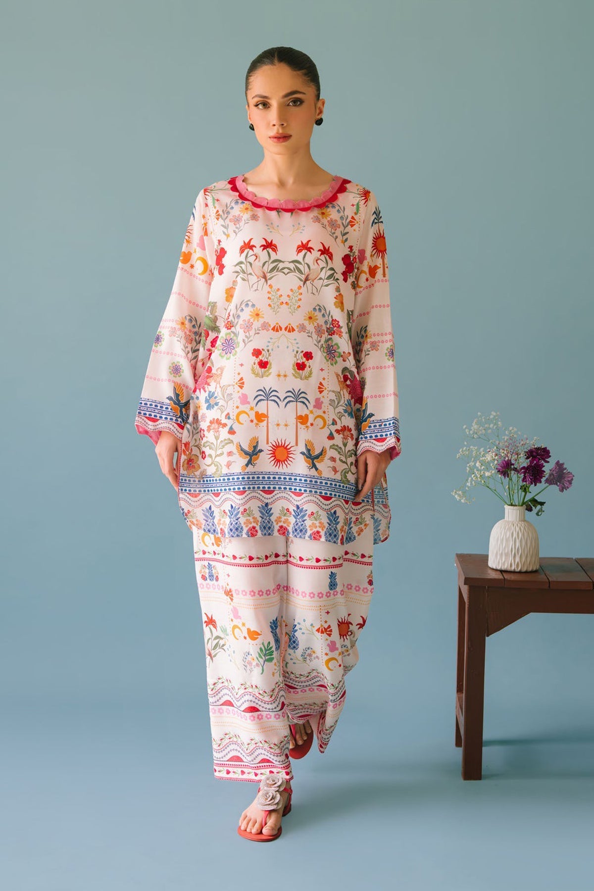 BRANDSINN-2PC SHAMOZE SILK PRINTED SHIRT & SHAMOZE SILK PRINTED TROUSER-BIC-2006