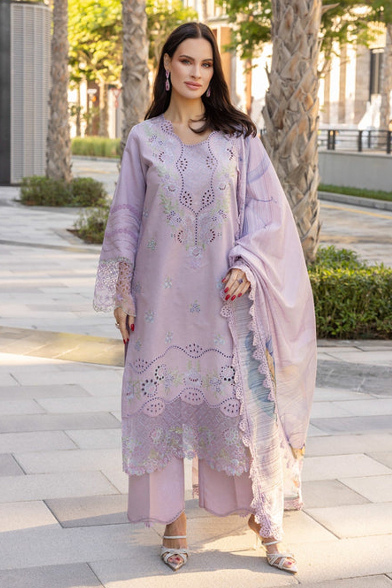 RANG RASIYA-3PC LAWN EMBROIDERED SHIRT WITH MONARK PRINT DUPATTA AND TROUSER-BIC-3706