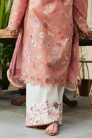 ZARA SHAH JAHAN- 3PC DHANAK EMBROIDERED SHIRT WITH COUTRAI PRINTED SHAWL & EMB TROUSER-BIC-4106