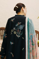 ZARASHAHJAHAN- 3PC DHANAK EMBROIDERED SHIRT WITH COUTRAI WOOL PRINT SHAWL AND EMB TROUSER-BIC-3214