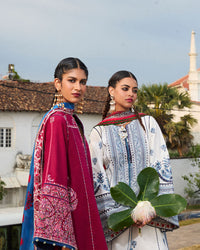 URGE-3PC LAWN EMBROIDERED SHIRT WITH CHIFFOON PRINTED DUPATTA AND EMB TROUSER-BIC-4511