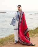 URGE-3PC LAWN EMBROIDERED SHIRT WITH CHIFFOON PRINTED DUPATTA AND EMB TROUSER-BIC-4511