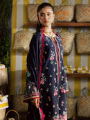 MAHNUR-3PC DHANAK EMBROIDERED SHIRT WITH DHANAK EMBROIDERED SHAWL AND EMB TROUSER-BIC-5231
