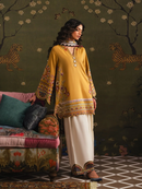 ETHNC-3PC DHANAK EMBROIDERED SHIRT WITH COUTRAI PRINTED SHAWL TYE&DYE DUPATTA SHAWL AND TROUSER-BIC-5230