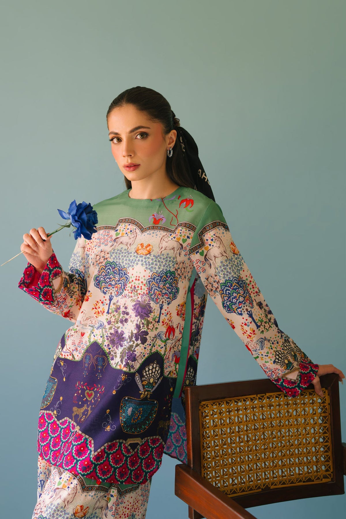 BRANDSINN-2PC SHAMOZE SILK PRINTED SHIRT & SHAMOZE SILK PRINTED TROUSER-BIC-2005