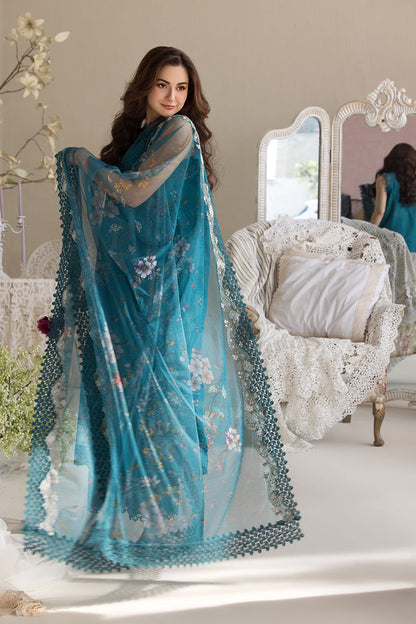 SOBIA NAZIR-3PC LAWN LASERCUT EMBROIDERED SHIRT WITH COTTON NET PRINT DUPATTA AND TROUSER BIC-3699