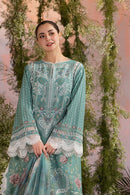 SOBIA NAZIR-3PC LAWN CHIKAN EMBROIDERED SHIRT WITH CHIFFON EMBROIDERED PRINTED DUPATTA AND EMB TROUSER -BIC-4708