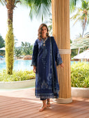 IZEL-3PC LAWN EMBROIDERED SHIRT WITH KHADDI NET EMB DUPATTA AND TROUSER-BIC-4872