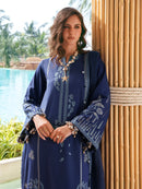 IZEL-3PC LAWN EMBROIDERED SHIRT WITH KHADDI NET EMB DUPATTA AND TROUSER-BIC-4872