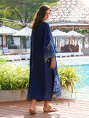IZEL-3PC LAWN EMBROIDERED SHIRT WITH KHADDI NET EMB DUPATTA AND TROUSER-BIC-4872