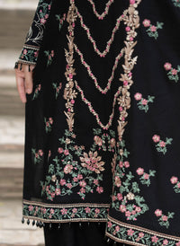 LIBAAS-3PC DHANAK EMBROIDERED SHIRT WITH DHANAK EMBROIDERED SHAWL & TROUSER-BIC-4346