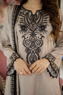 LIBAAS-3PC LAWN EMBROIDERED SHIRT WITH LAWN EMBROIDERED DUPATTA AND TROUSER -BIC-4561
