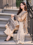 SAPPHIRE-3PC DHANAK EMBROIDERED SHIRT WITH CHIFFON EMBROIDERED DUPATTA AND TROUSER-BIC-4035