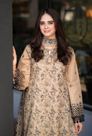 SAPPHIRE-3PC DHANAK EMBROIDERED SHIRT WITH CHIFFON EMBROIDERED DUPATTA AND TROUSER-BIC-4035