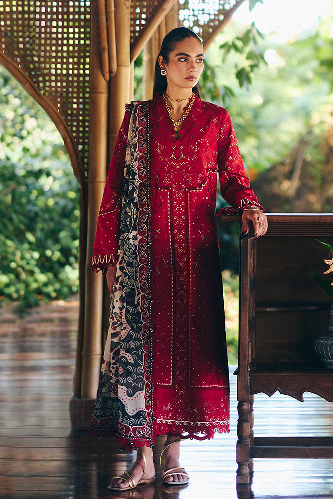 SUFFUSE-3PC LAWN EMBROIDERED SHIRT WITH CHIFFON PRINT DUPATTA AND EMB TROUSER-BIC-4810