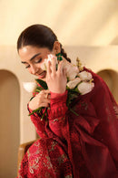 QALAMQAR-3PC LAWN EMBROIDERED SHIRT WITH KHADDI NET EMBROIDERED DUPATTA AND TROUSER-BIC-4709