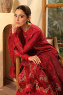 QALAMQAR-3PC LAWN EMBROIDERED SHIRT WITH KHADDI NET EMBROIDERED DUPATTA AND TROUSER-BIC-4709