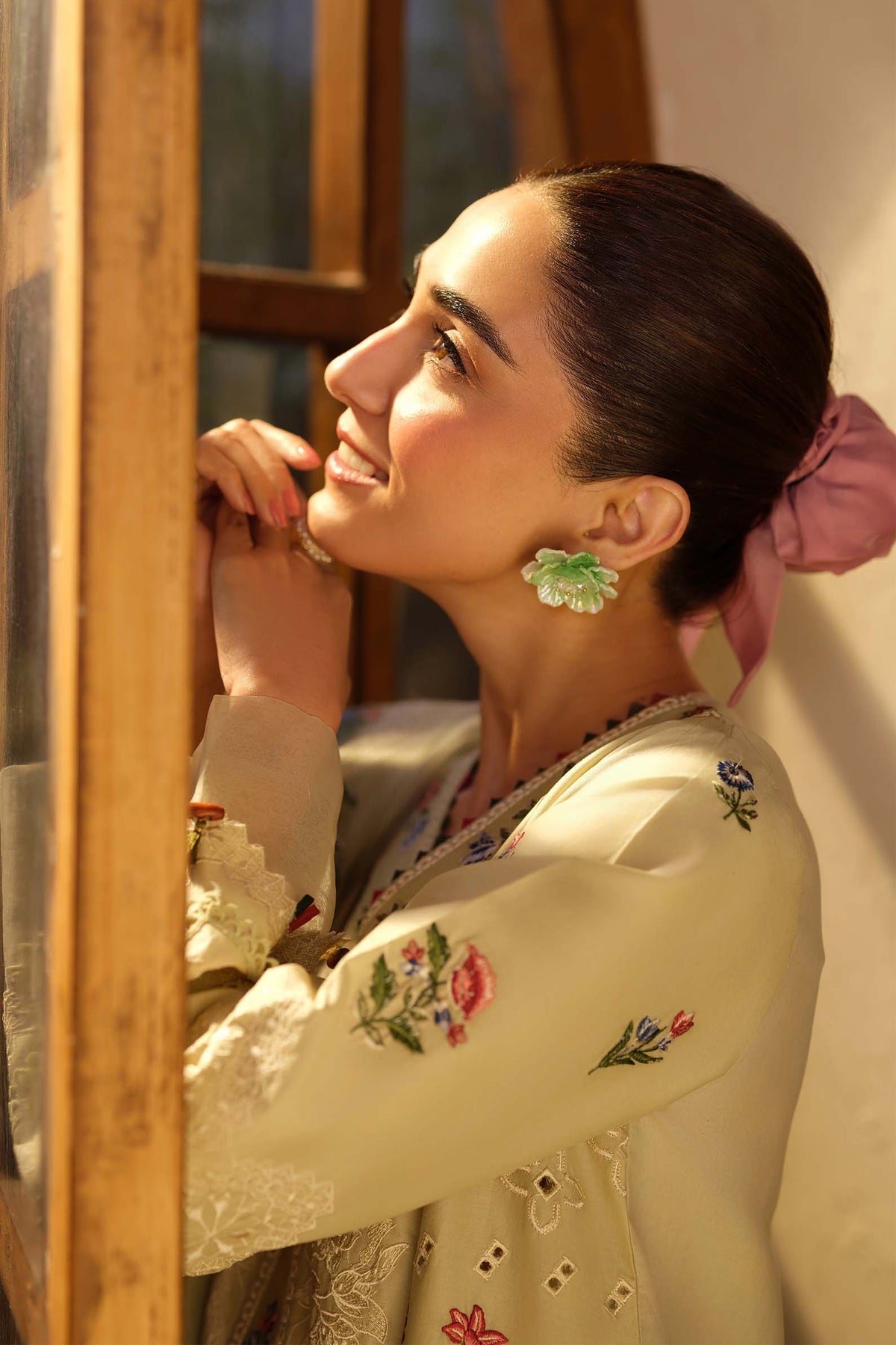 CRIMSON-3PC LAWN EMBROIDERED SHIRT WITH KHAADI NET EMBROIDERED DUPATTA AND TROUSER-BIC-4634