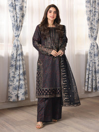 MOHAGNI-3PC LAWN PRINTED EMBROIDERED SHIRT WITH ORGANZA EMBROIDERED DUPATTA AND PRINT TROUSER-9