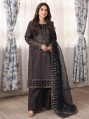 MOHAGNI-3PC LAWN PRINTED EMBROIDERED SHIRT WITH ORGANZA EMBROIDERED DUPATTA AND PRINT TROUSER-9