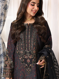 MOHAGNI-3PC LAWN PRINTED EMBROIDERED SHIRT WITH ORGANZA EMBROIDERED DUPATTA AND PRINT TROUSER-9