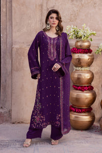 BATIK-3PIECE LAWN SEQUIN EMBROIDERED SHIRT WITH CHIFFON EMBROIDERED DUPATTA AND TROUSER-BIC-4859