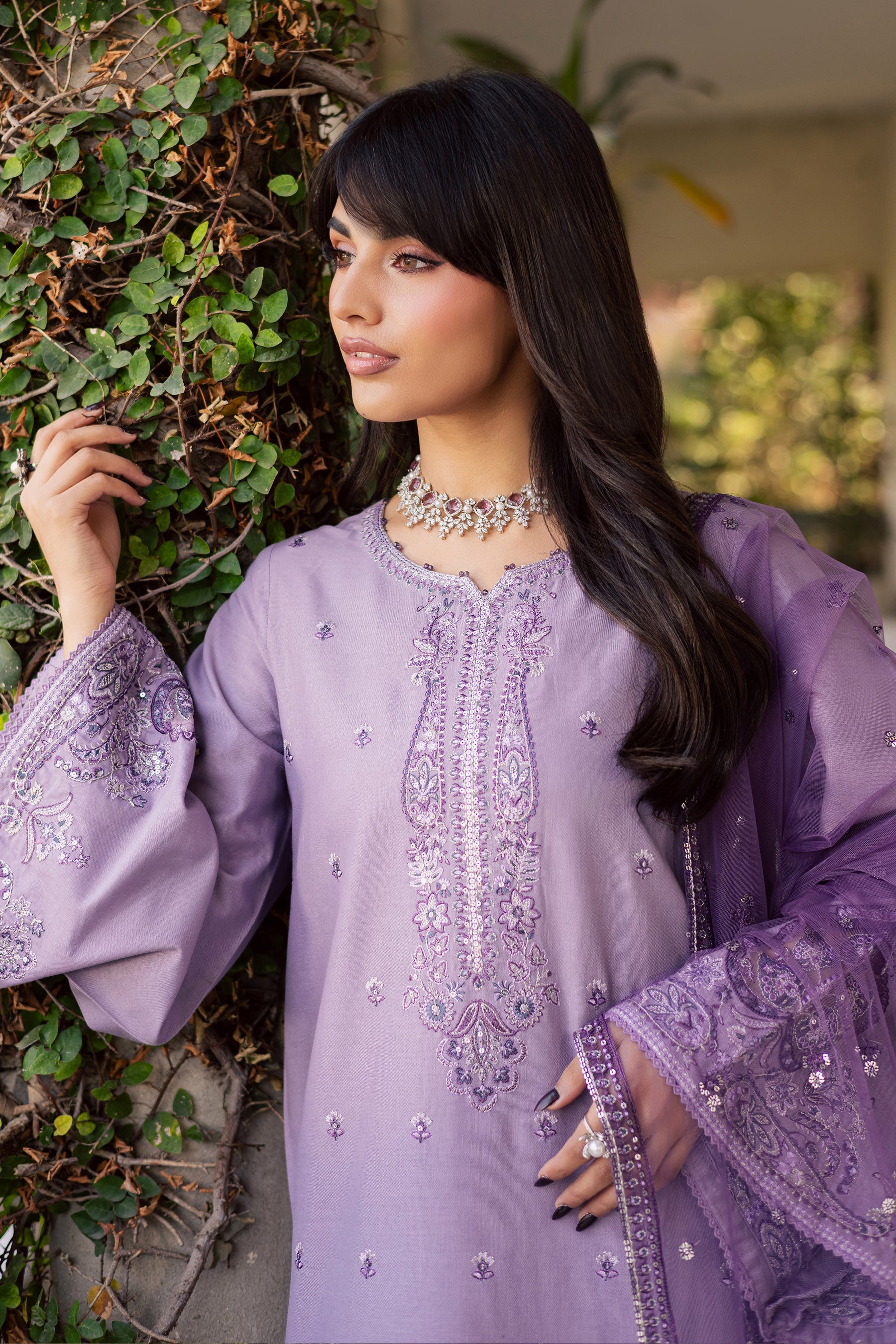 BATIK-3PC LAWN EMBROIDERED SHIRT WITH ORGANZA EMBROIDERED DUPATTA AND TROUSER-BIC-4830