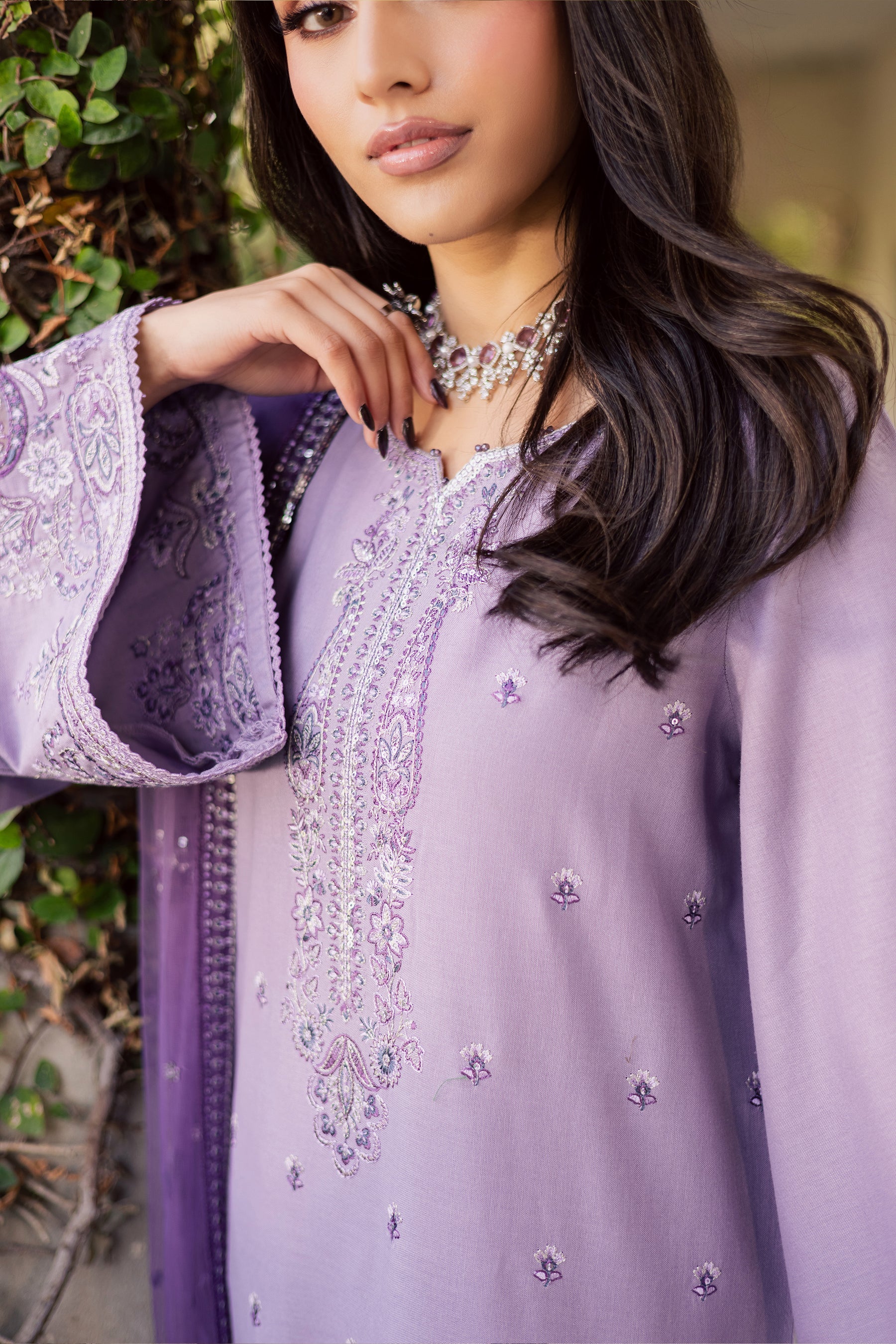 BATIK-3PC LAWN EMBROIDERED SHIRT WITH ORGANZA EMBROIDERED DUPATTA AND TROUSER-BIC-4830