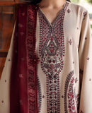 REPUBLIC-3PC DHANAK EMBROIDERED SHIRT WITH DHANAK EMBROIDERED SHAWL AND EMB TROUSER -BIC-5169