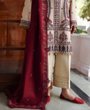 REPUBLIC-3PC DHANAK EMBROIDERED SHIRT WITH DHANAK EMBROIDERED SHAWL AND EMB TROUSER -BIC-5169