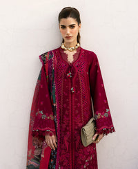 REPUBLIC-3PC DHANAK EMBROIDERED SHIRT WITH COURTRAI PRINTED SHAWL & DHANAK TOUSER-BIC-4278
