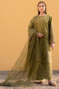 MAHNUR-3PC LAWN LASER WORK EMBROIDERED SHIRT WITH KHAADI NET EMBROIDERED DUPATTA AND TROUSER -BIC-4742