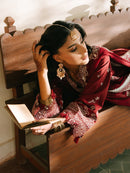 MAHNUR-3PIECE LAWN EMBROIDERED SHIRT WITH KHADDI NET EMB DUPATTA AND TROUSER-BIC-4700