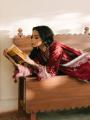 MAHNUR-3PIECE LAWN EMBROIDERED SHIRT WITH KHADDI NET EMB DUPATTA AND TROUSER-BIC-4700